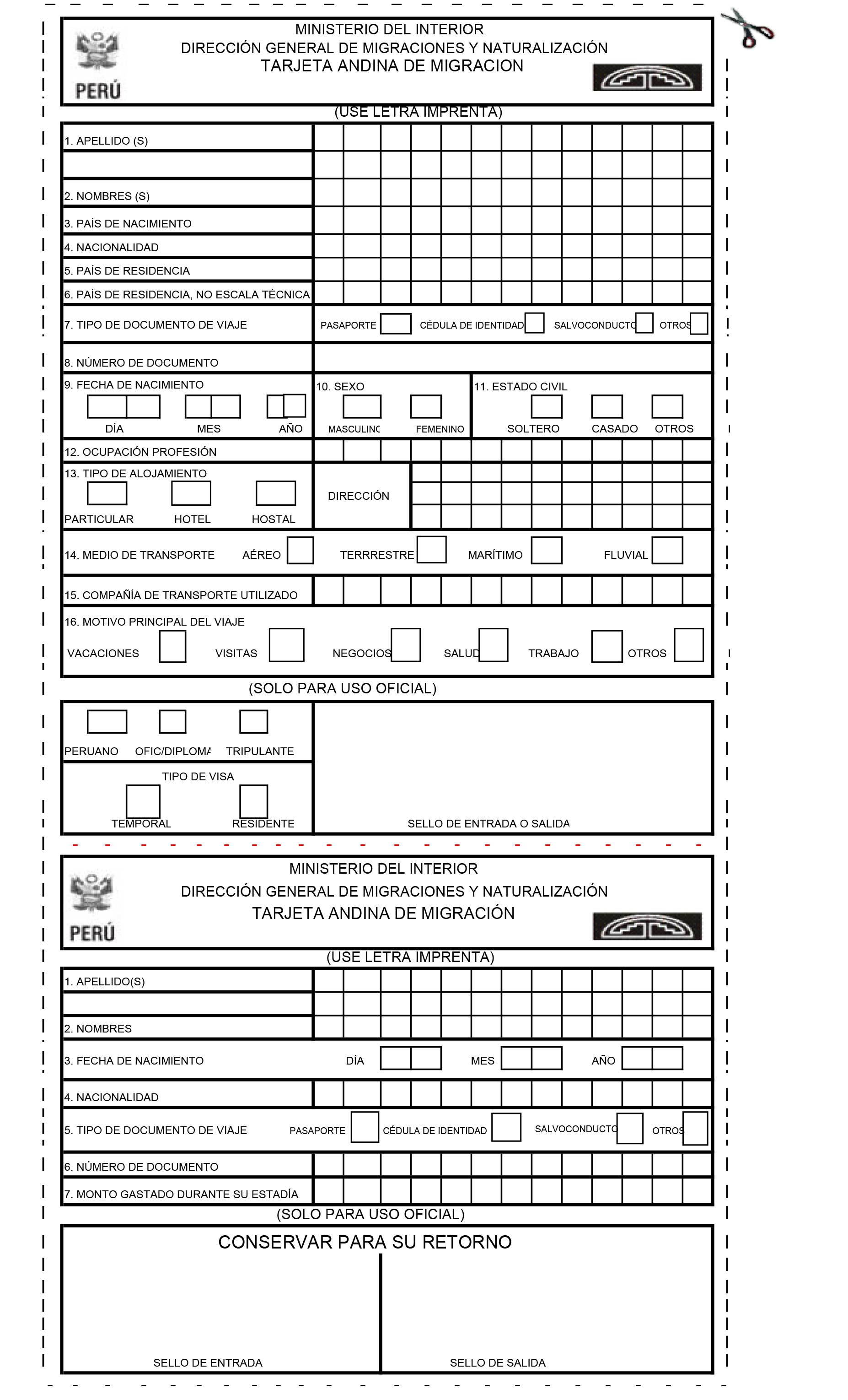 tarjeta andina de migraciones